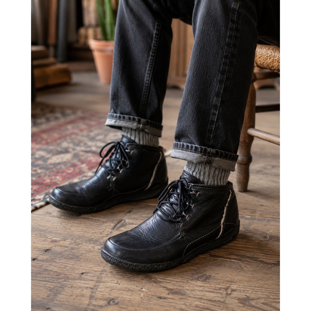 Timberland‎ Men's vintage Leather Black Moc Boot Shoe Size 12